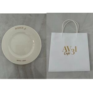 IYKYK Avenue 31 Cafe Monte Carlo & Bal Harbour Porcelain Plate & New Takeout Bag